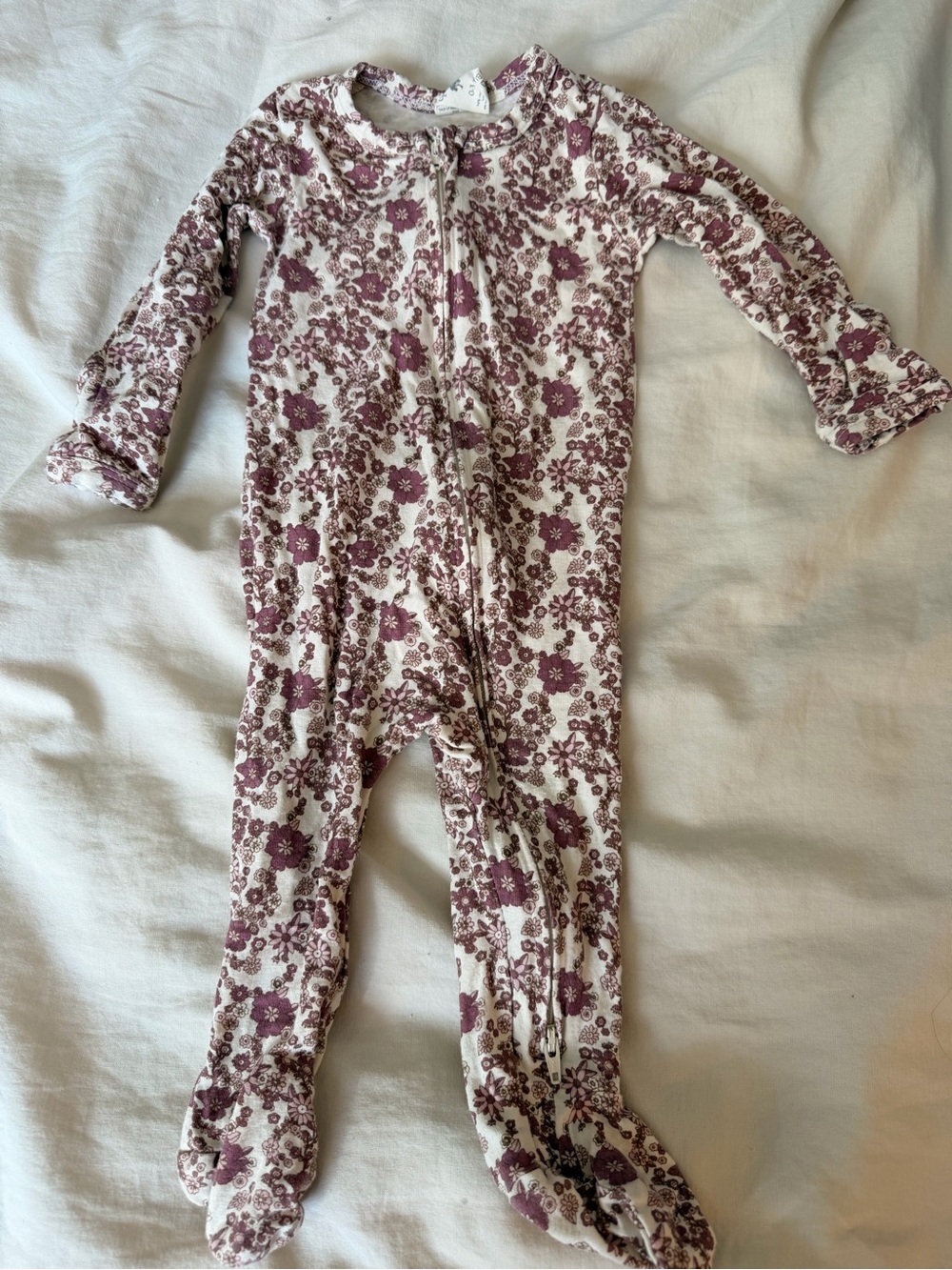 kate quinn Mauve Floral Zip Footed One-Piece